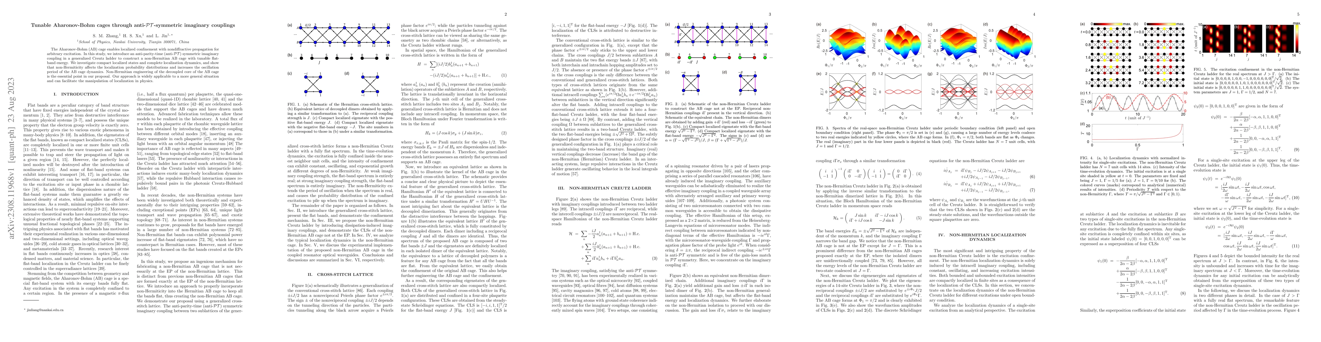 Thumbnail for Tunable Aharonov-Bohm cages through anti-$\mathcal{PT}$-symmetric
  imaginary couplings