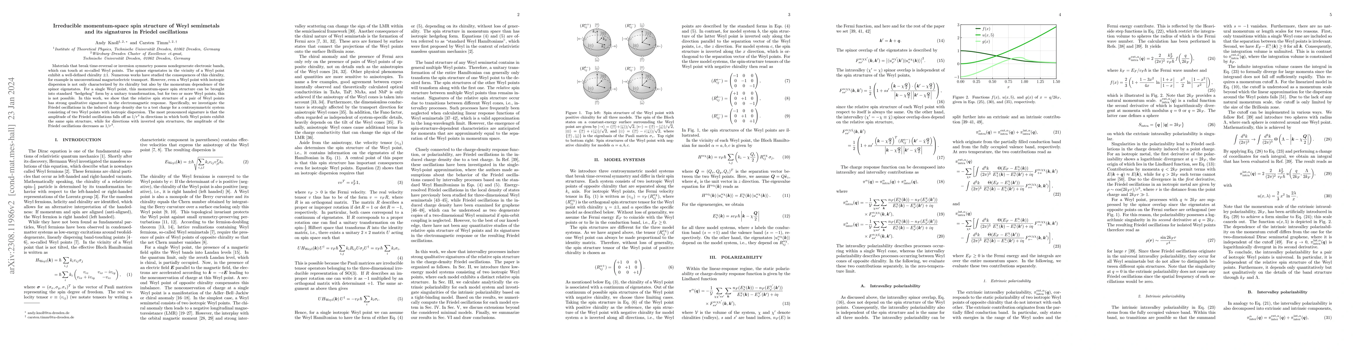 Thumbnail for Irreducible momentum-space spin structure of Weyl semimetals and its
  signatures in Friedel oscillations