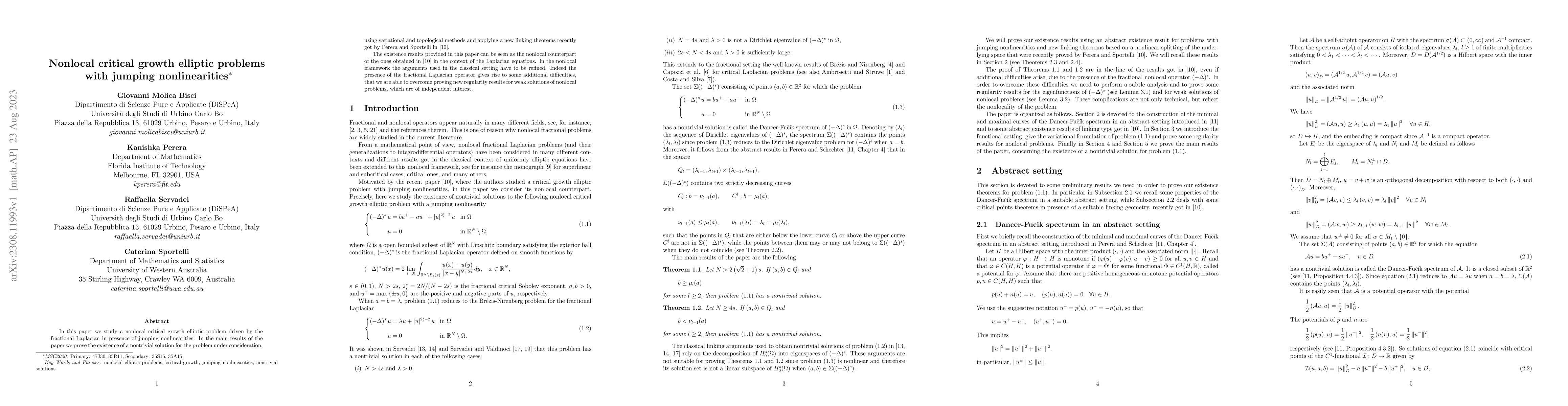 Thumbnail for Nonlocal critical growth elliptic problems with jumping nonlinearities