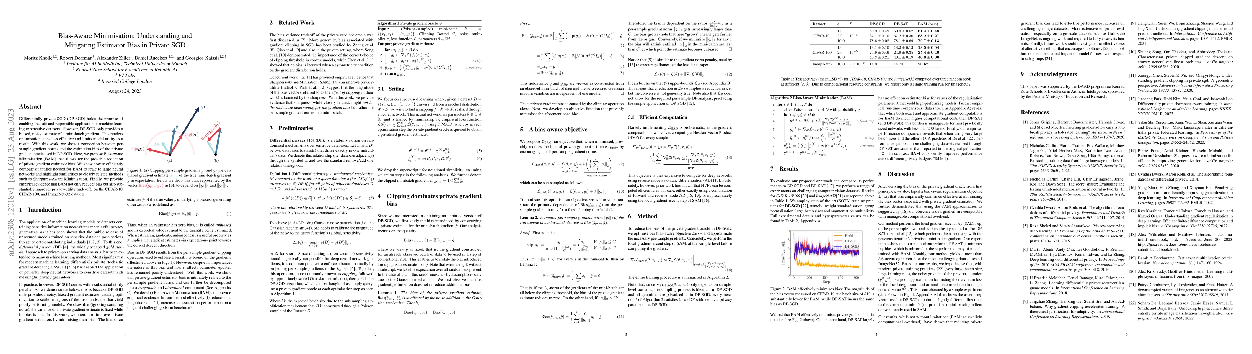Thumbnail for Bias-Aware Minimisation: Understanding and Mitigating Estimator Bias in
  Private SGD