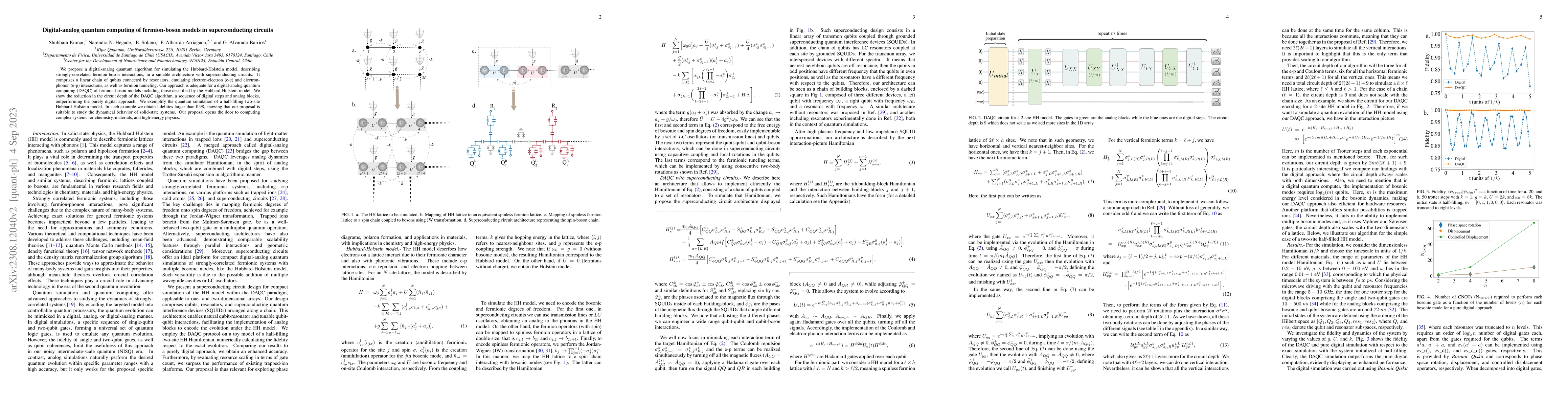 Thumbnail for Digital-analog quantum computing of fermion-boson models in
  superconducting circuits