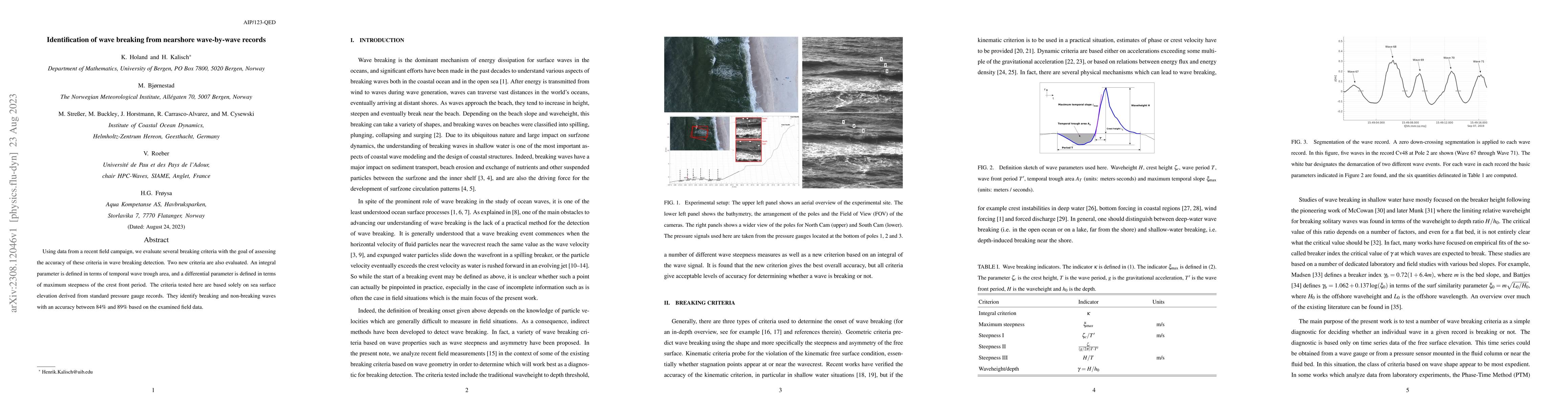 Thumbnail for Identification of wave breaking from nearshore wave-by-wave records