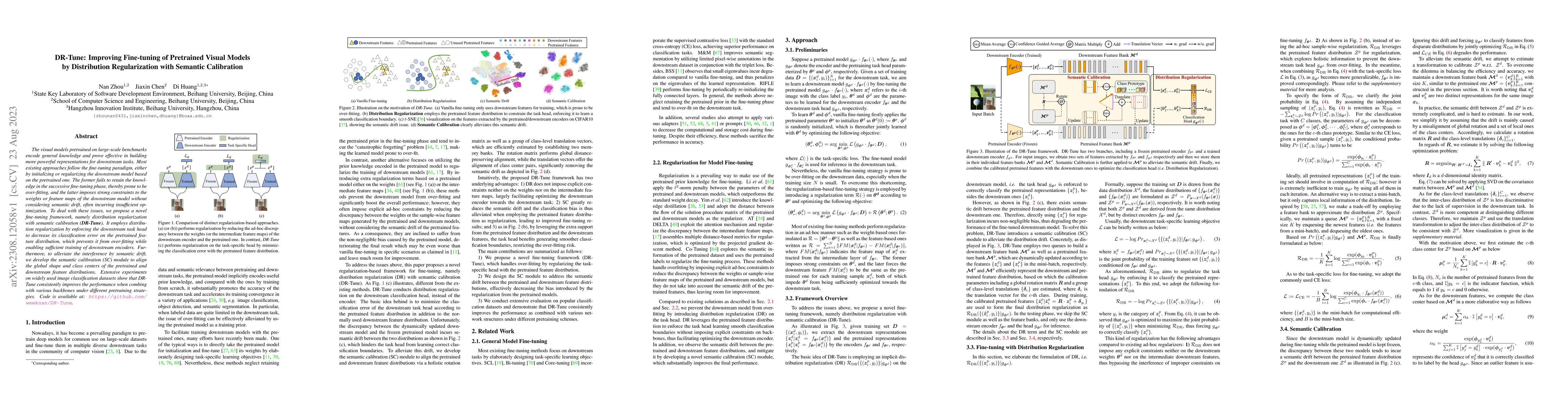 Thumbnail for DR-Tune: Improving Fine-tuning of Pretrained Visual Models by
  Distribution Regularization with Semantic Calibration