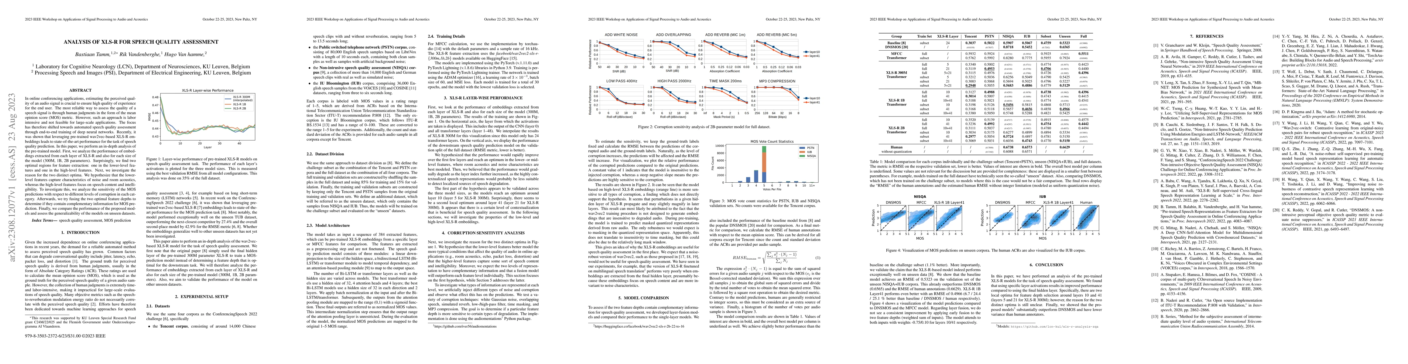 Thumbnail for Analysis of XLS-R for Speech Quality Assessment