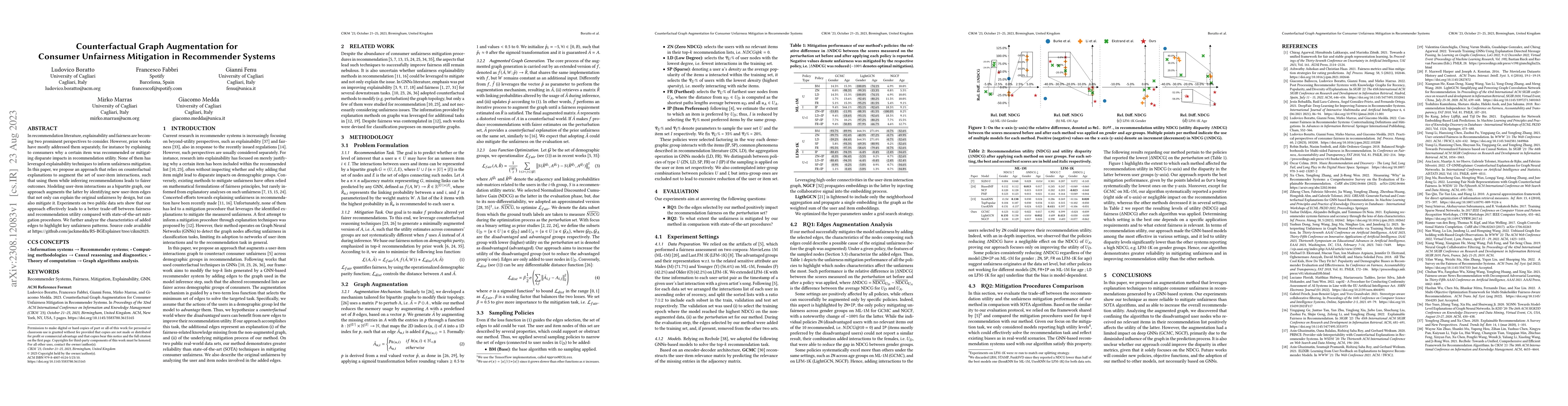 Thumbnail for Counterfactual Graph Augmentation for Consumer Unfairness Mitigation in
  Recommender Systems