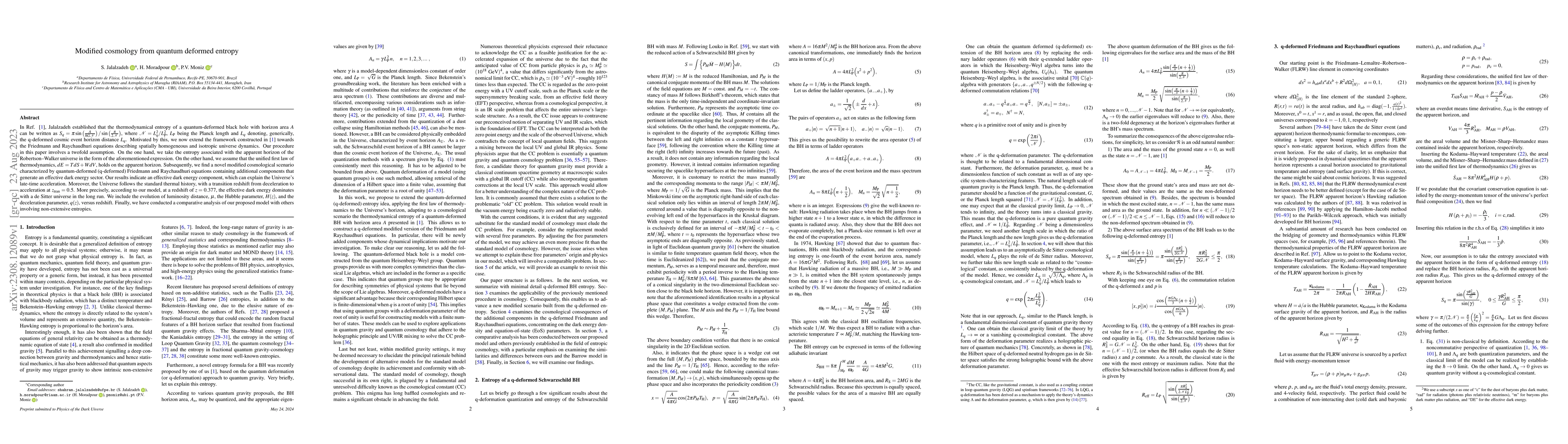 Thumbnail for Modified cosmology from quantum deformed entropy