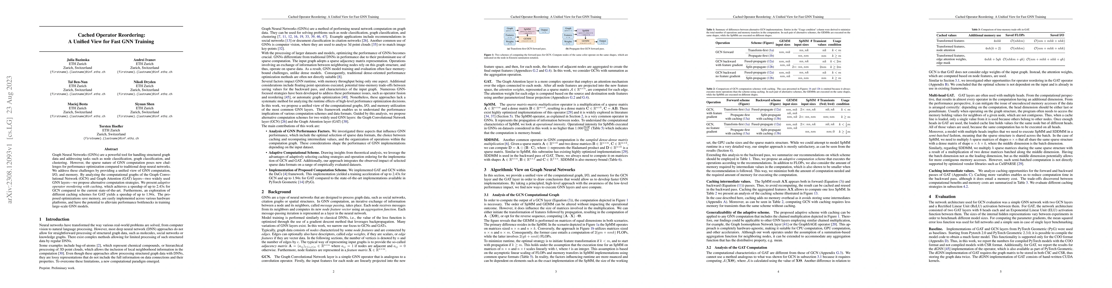 Thumbnail for Cached Operator Reordering: A Unified View for Fast GNN Training