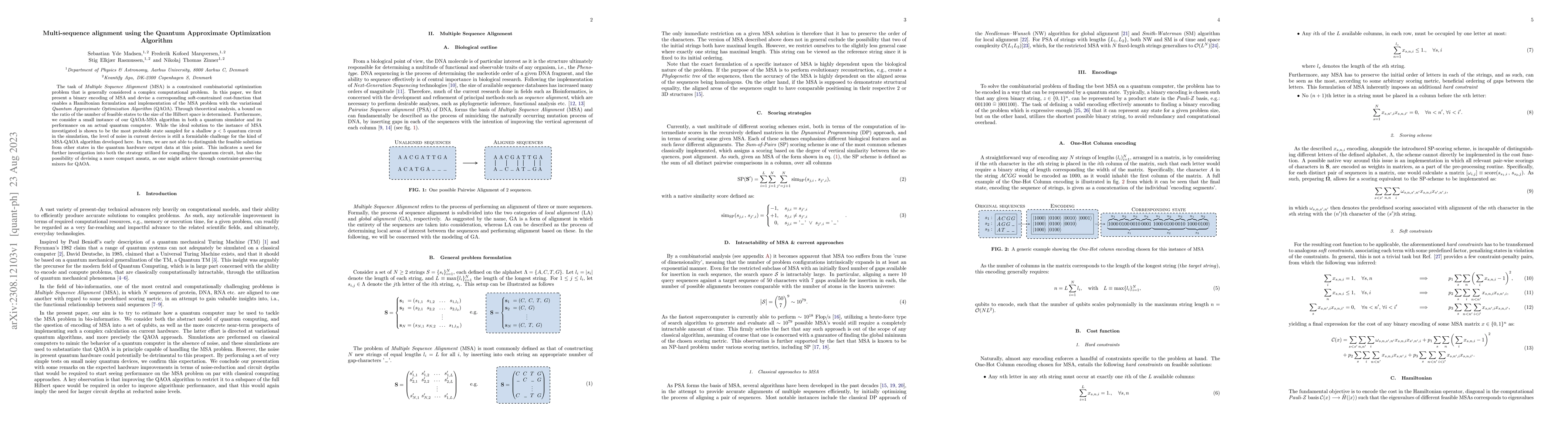 Thumbnail for Multi-sequence alignment using the Quantum Approximate Optimization
  Algorithm