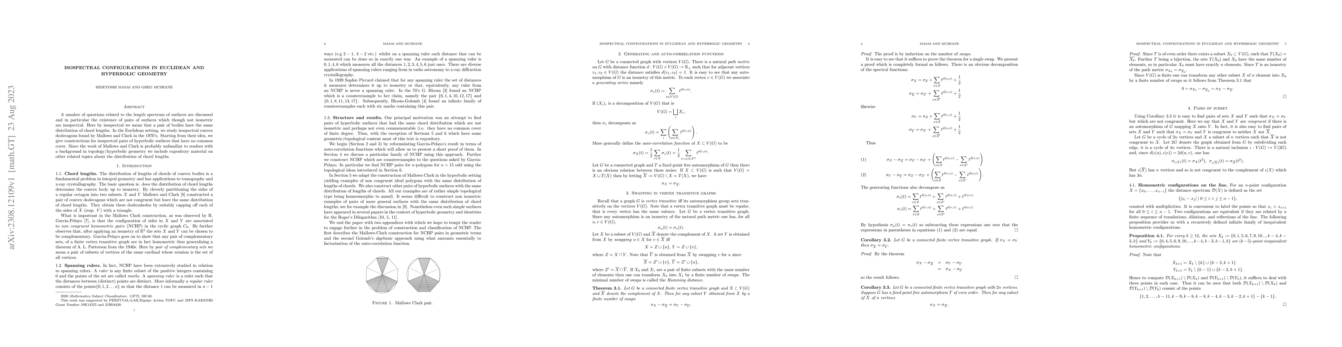 Thumbnail for Isospectral Configurations in Euclidean and Hyperbolic Geometry