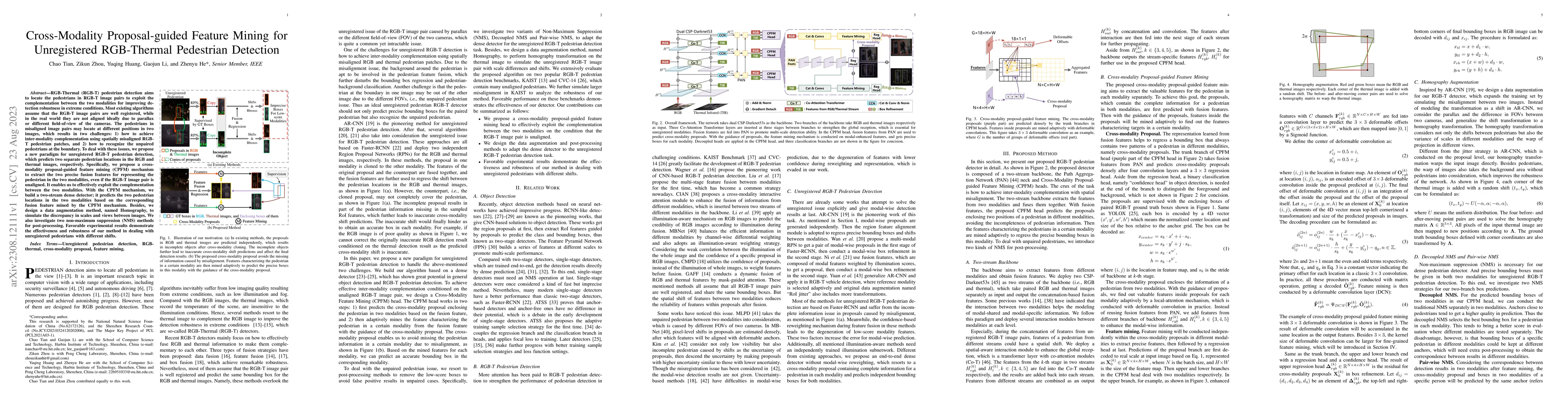 Thumbnail for Cross-Modality Proposal-guided Feature Mining for Unregistered
  RGB-Thermal Pedestrian Detection