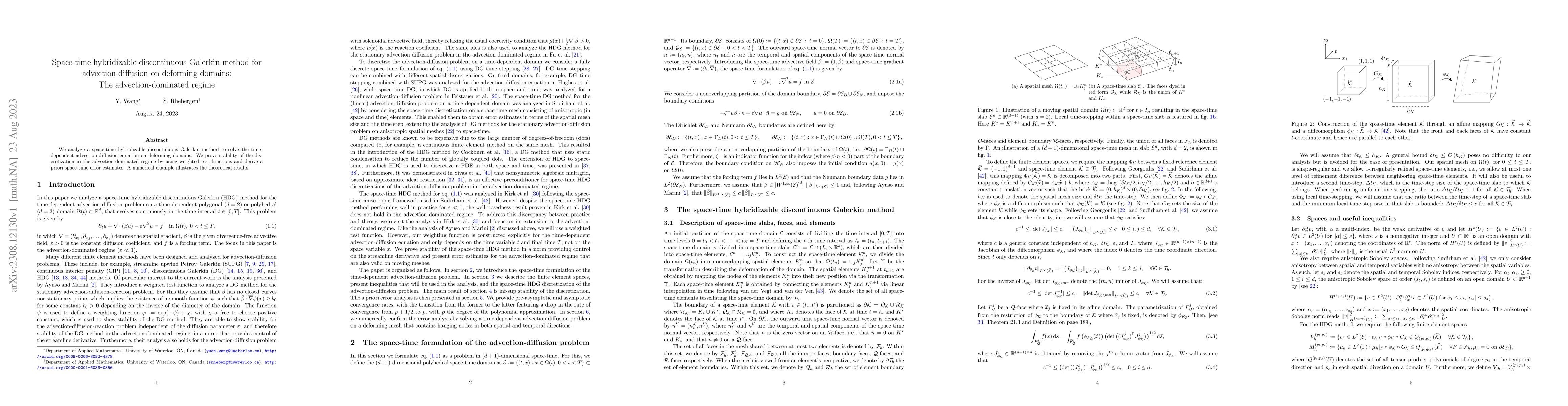 Thumbnail for Space-time hybridizable discontinuous Galerkin method for
  advection-diffusion on deforming domains: The advection-dominated regime