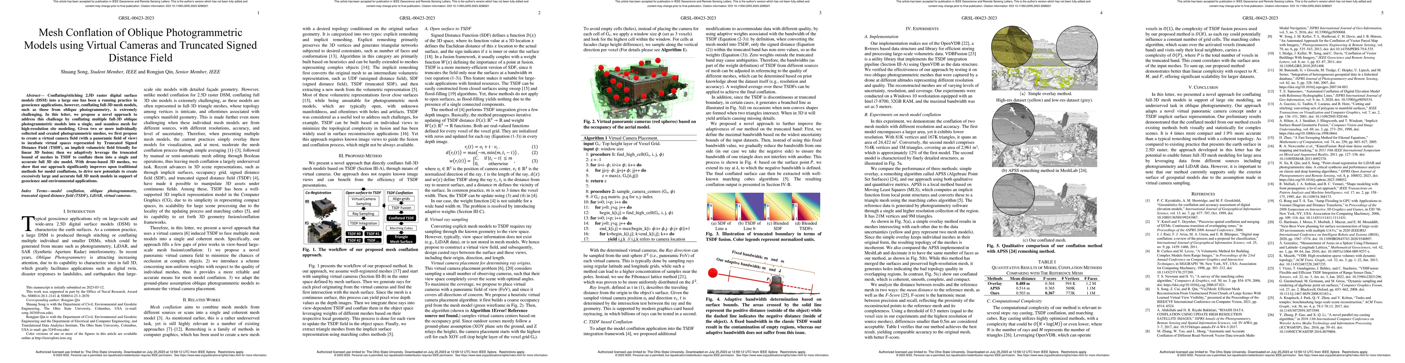Thumbnail for Mesh Conflation of Oblique Photogrammetric Models using Virtual Cameras
  and Truncated Signed Distance Field
