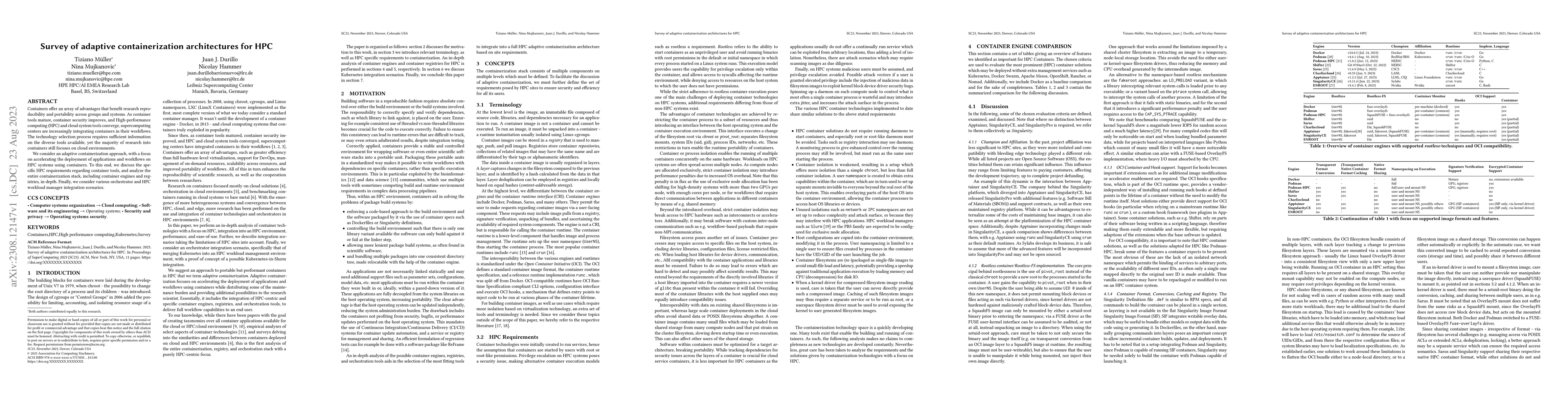 Thumbnail for Survey of adaptive containerization architectures for HPC