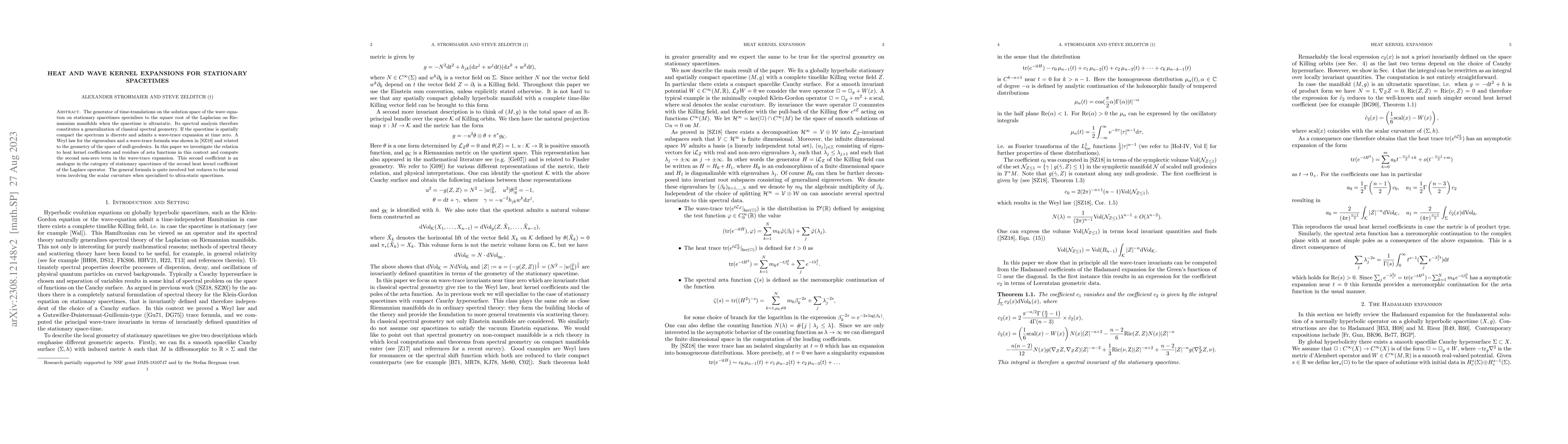 Thumbnail for Heat and Wave kernel expansions for stationary spacetimes