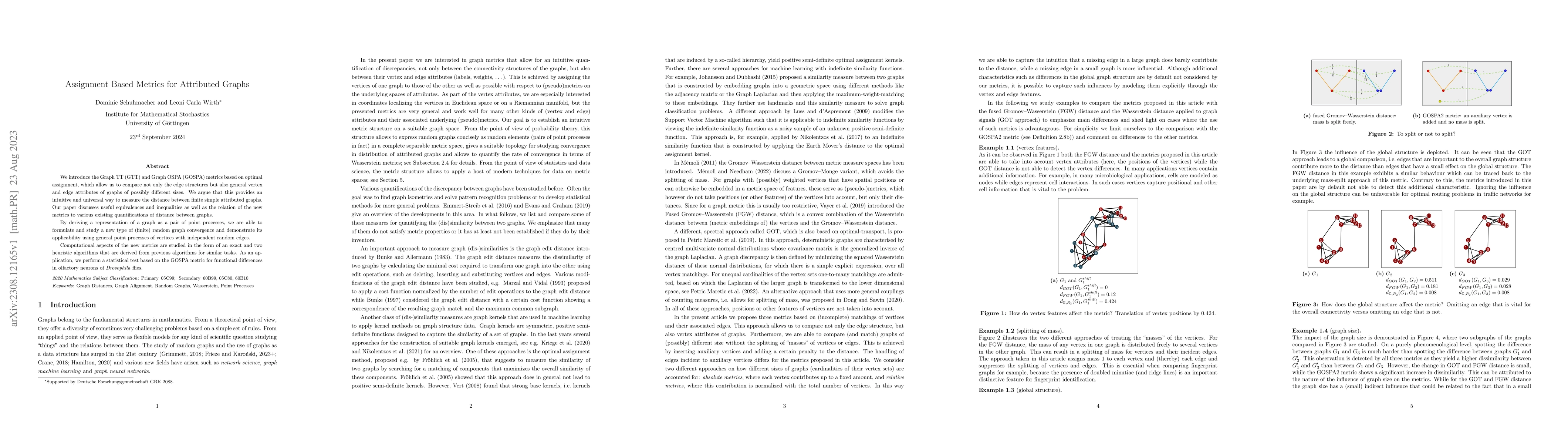 Thumbnail for Assignment Based Metrics for Attributed Graphs