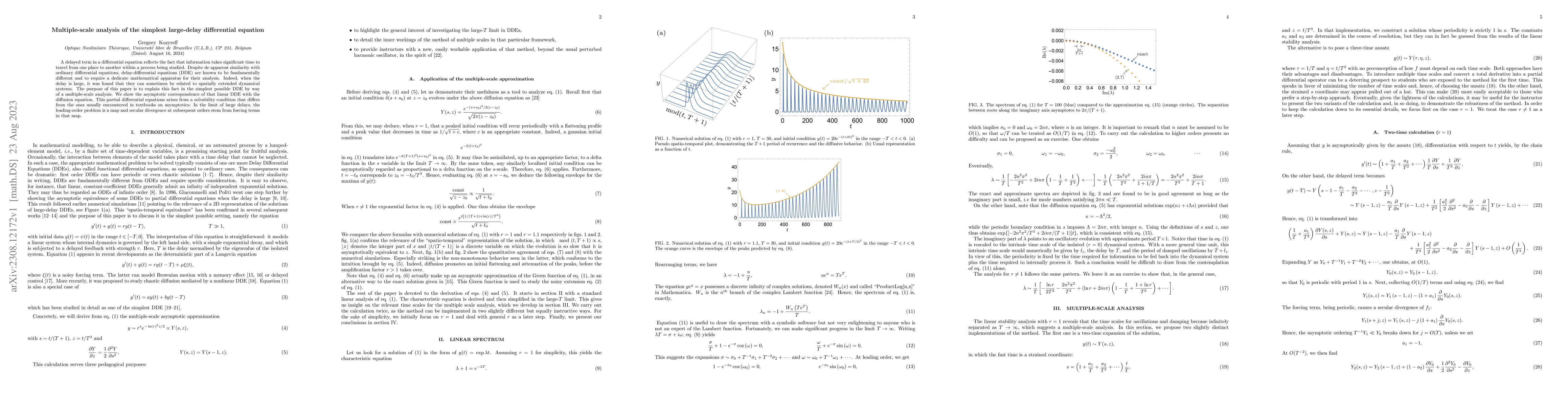 Thumbnail for Multiple-scale analysis of the simplest large-delay differential
  equation