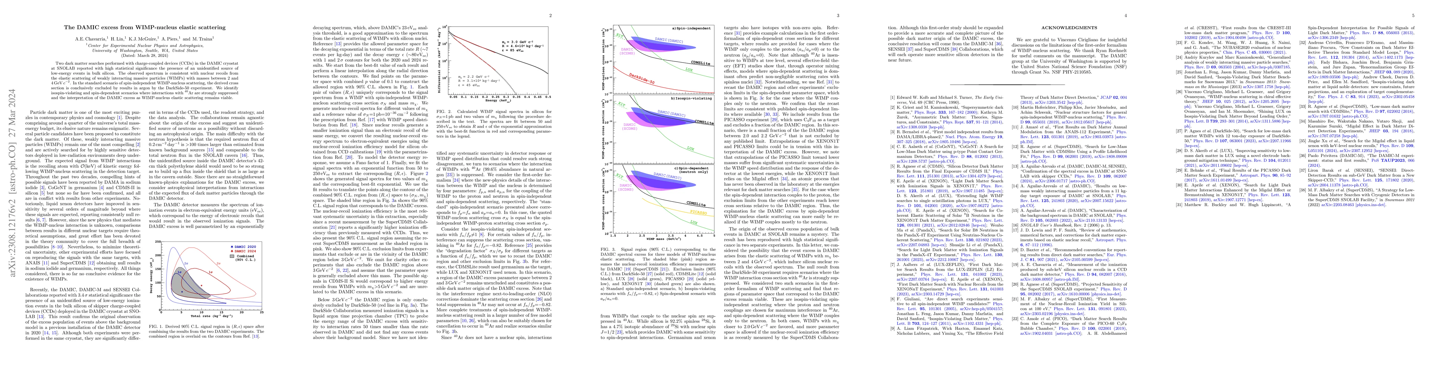 Thumbnail for The DAMIC excess from WIMP-nucleus elastic scattering