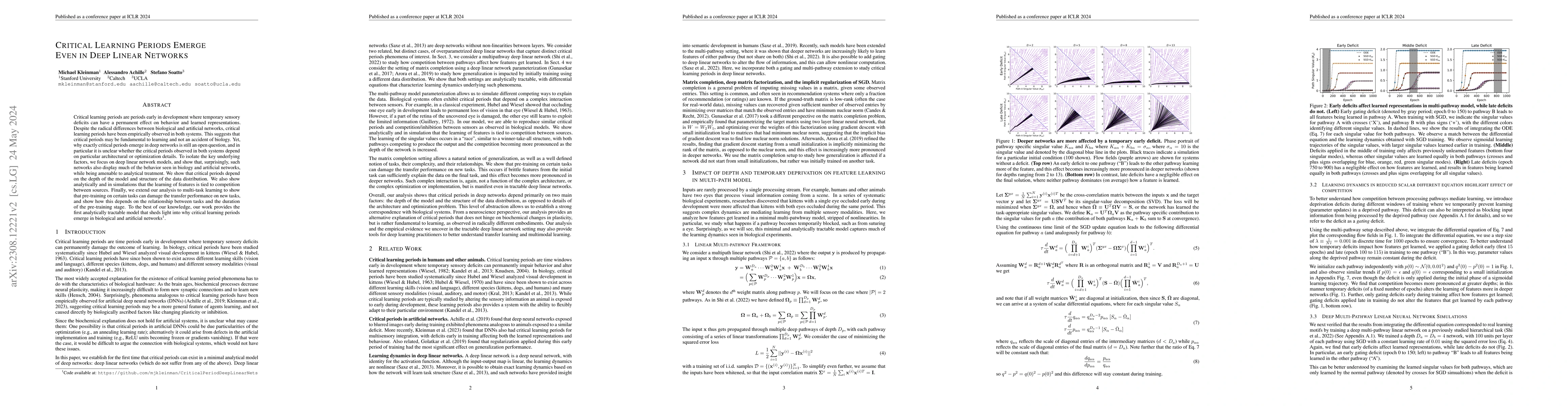 Thumbnail for Critical Learning Periods Emerge Even in Deep Linear Networks