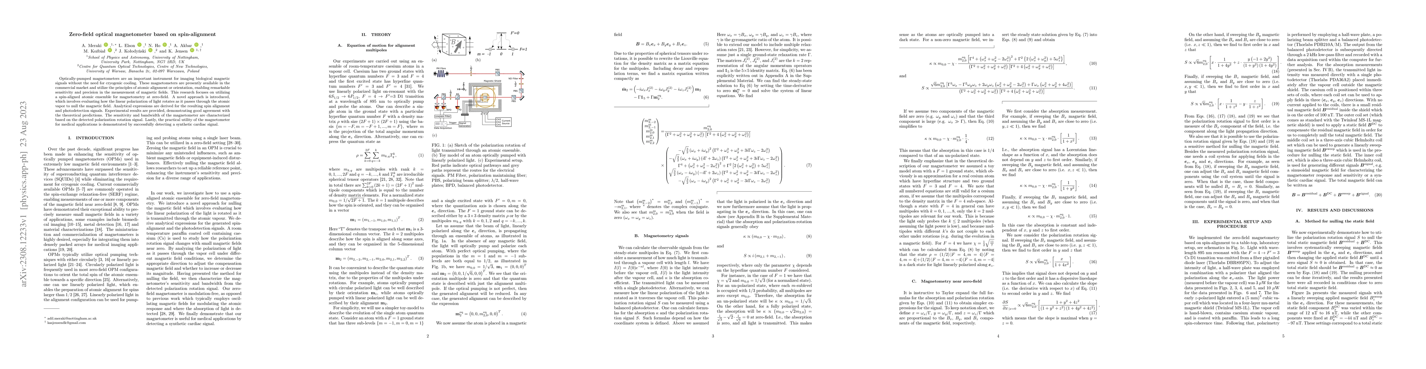 Thumbnail for Zero-field optical magnetometer based on spin-alignment