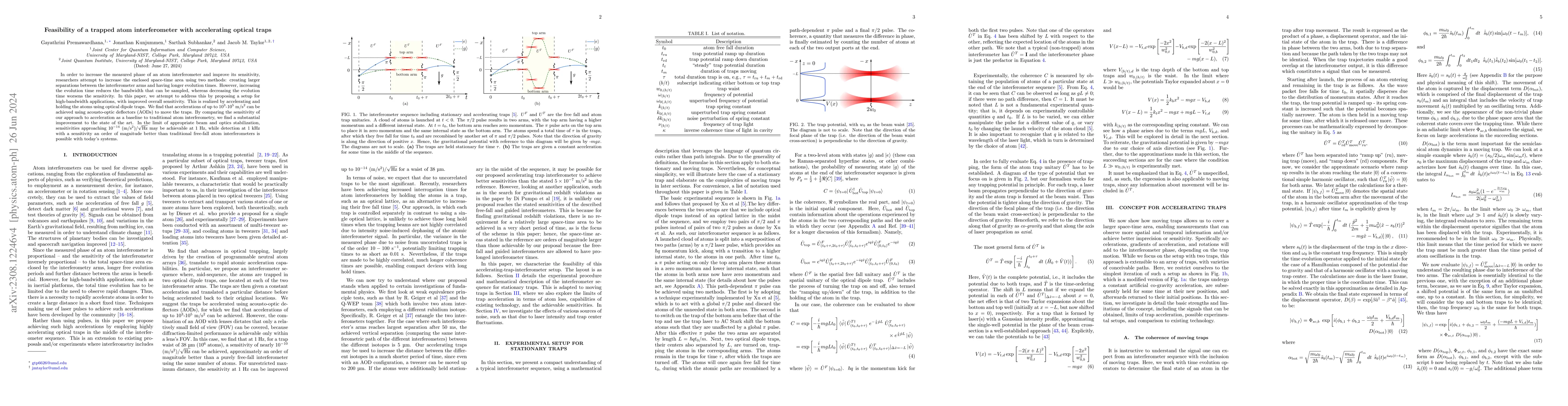 Thumbnail for Feasibility of a trapped atom interferometer with accelerating optical
  traps