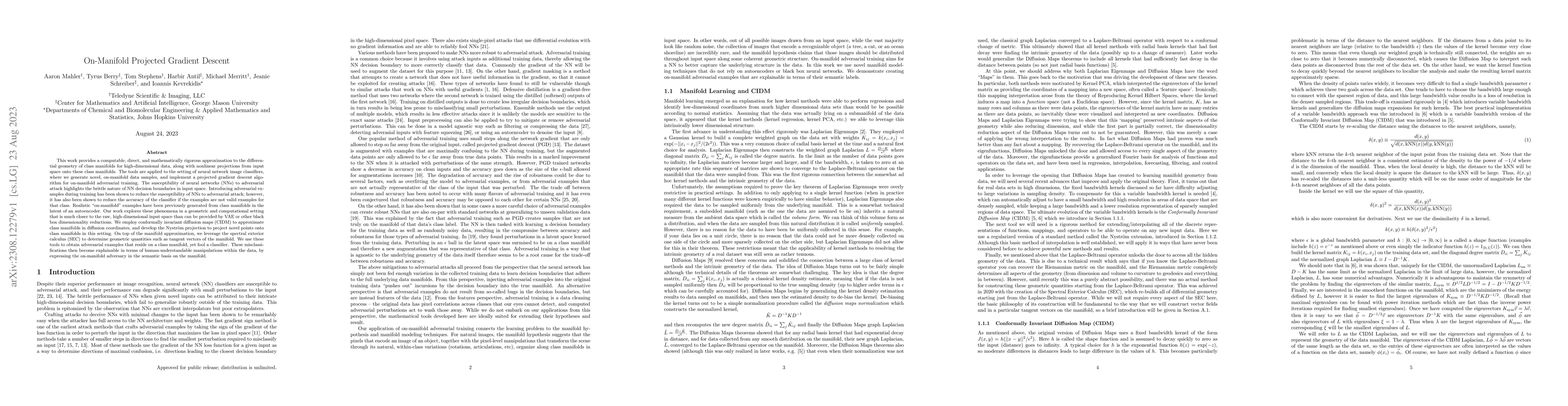 Thumbnail for On-Manifold Projected Gradient Descent