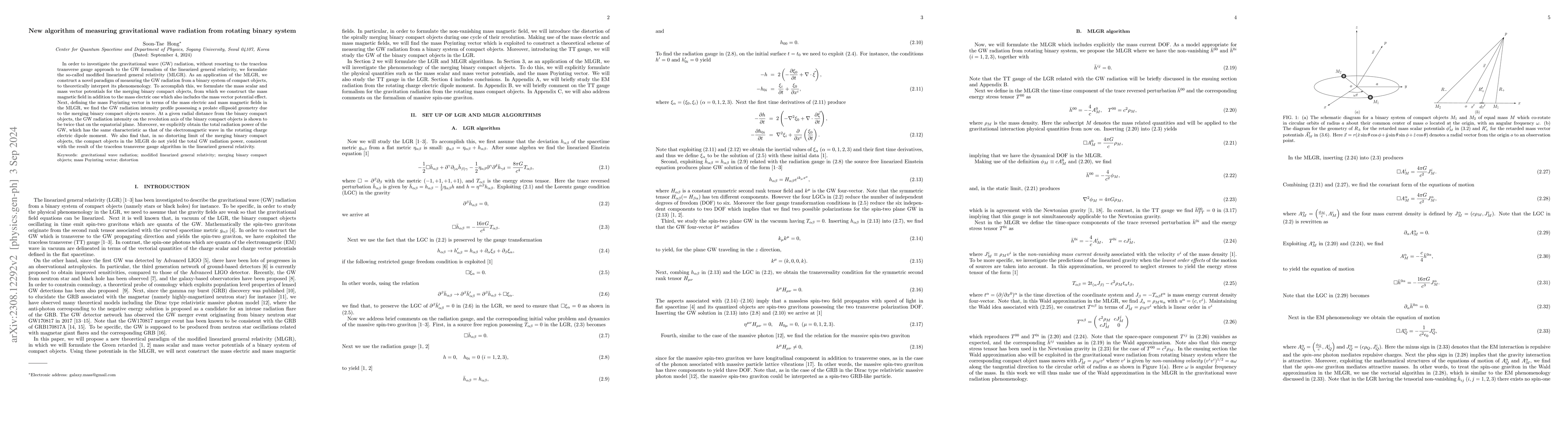 Thumbnail for New algorithm of measuring gravitational wave radiation from rotating
  binary system