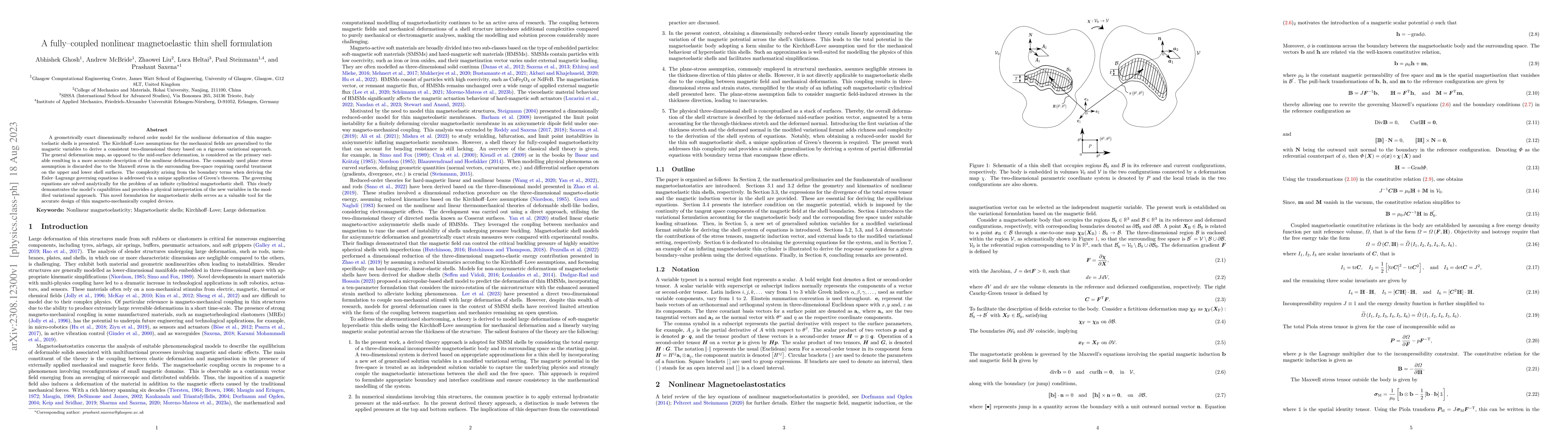 Thumbnail for A fully-coupled nonlinear magnetoelastic thin shell formulation