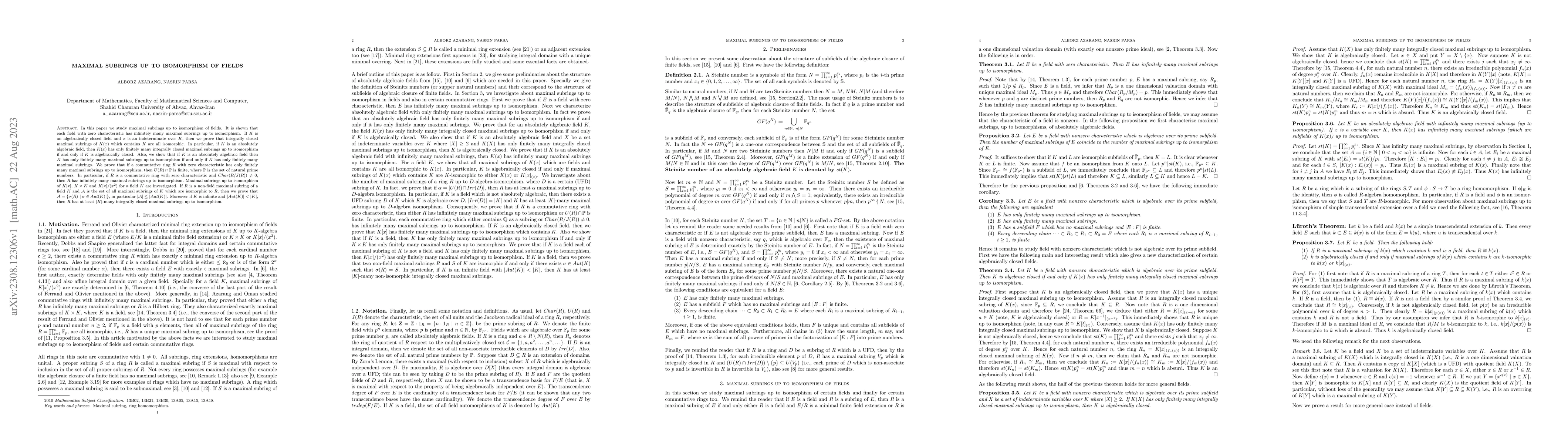 Thumbnail for Maximal subrings up to isomorphism of fields