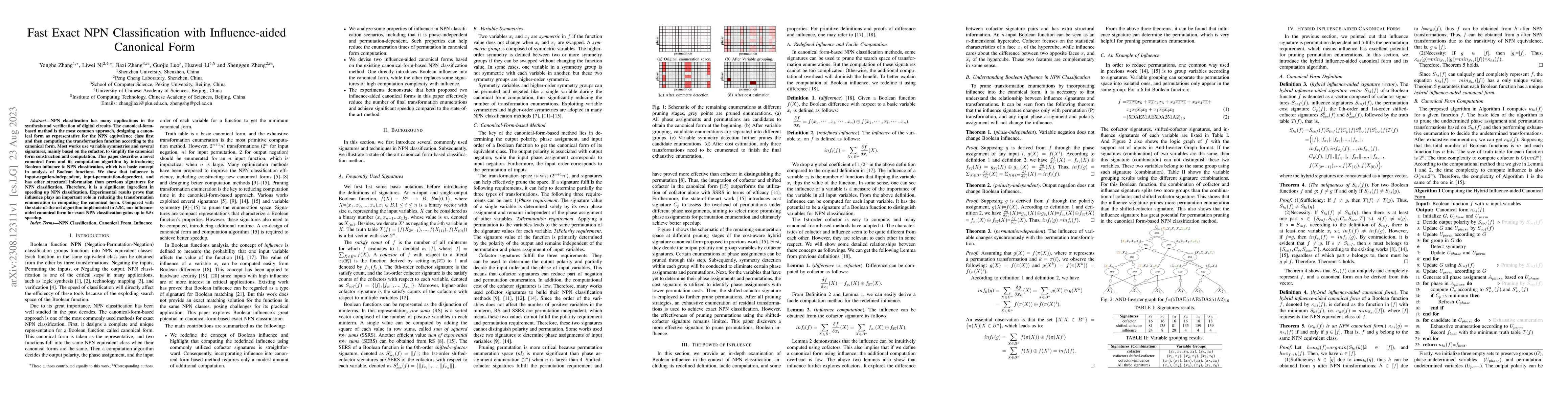 Thumbnail for Fast Exact NPN Classification with Influence-aided Canonical Form