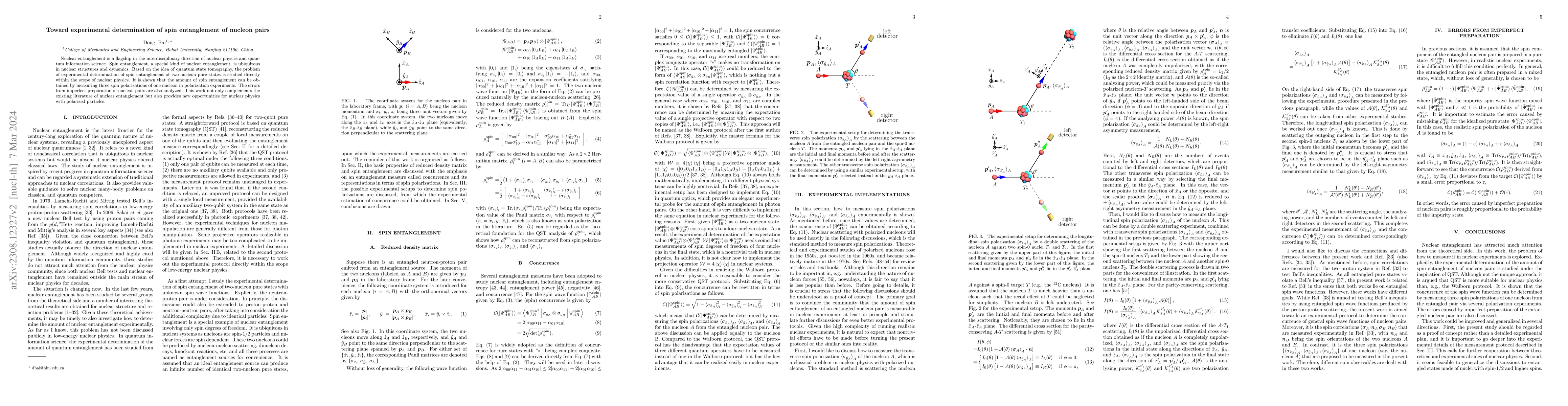 Thumbnail for Toward experimental determination of spin entanglement of nucleon pairs