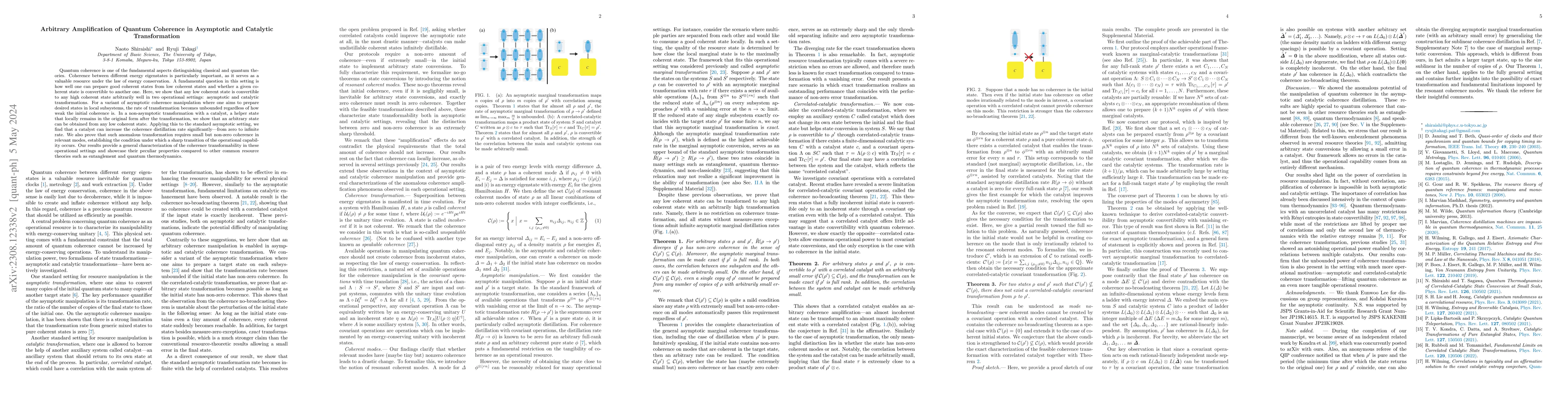 Thumbnail for Arbitrary Amplification of Quantum Coherence in Asymptotic and Catalytic
  Transformation