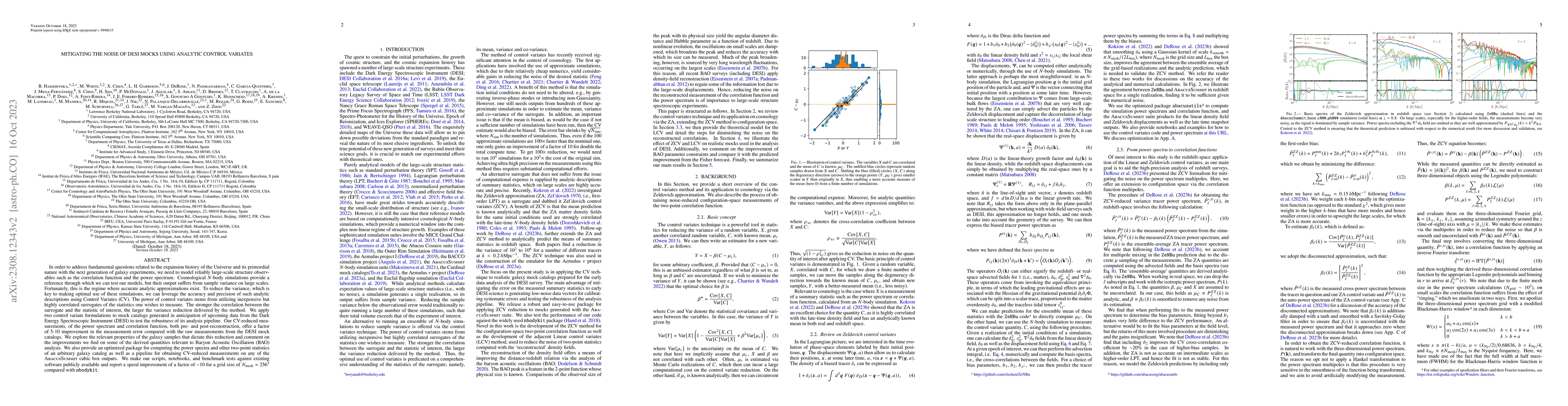 Thumbnail for Mitigating the noise of DESI mocks using analytic control variates