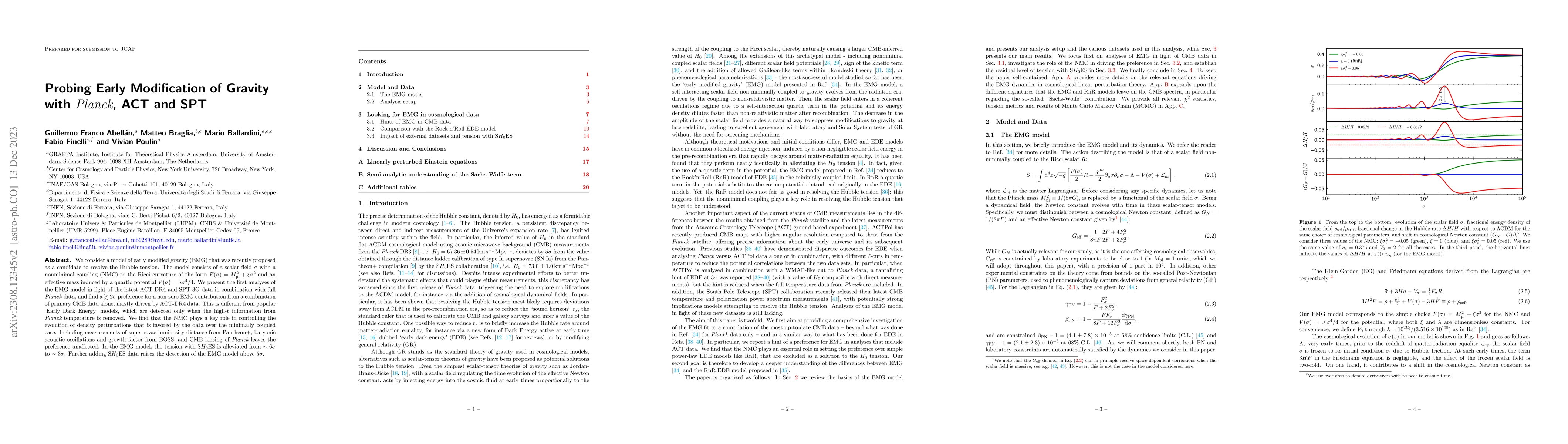 Thumbnail for Probing Early Modification of Gravity with Planck, ACT and SPT