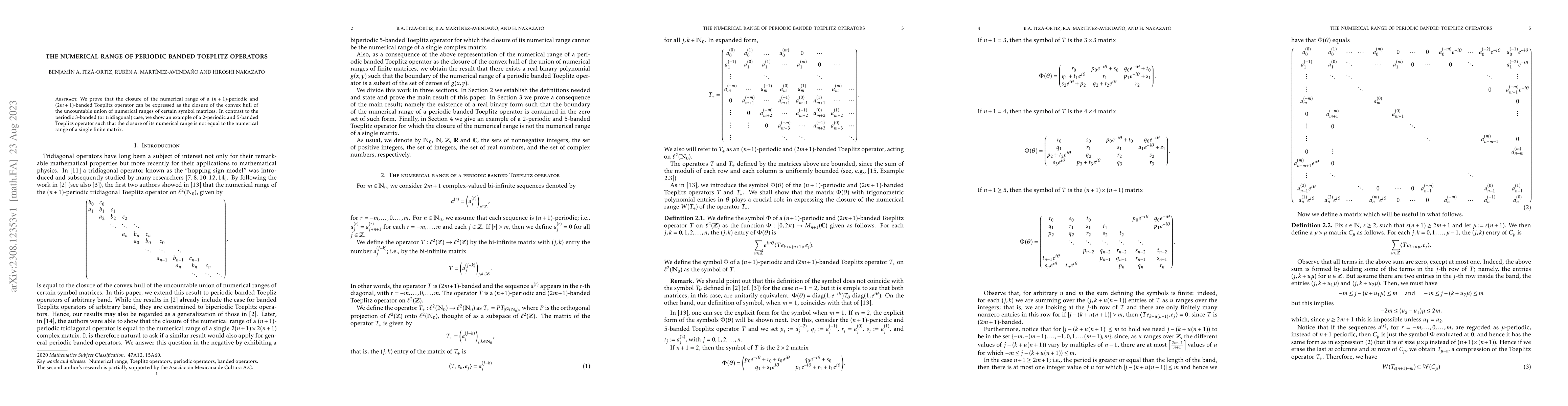 Thumbnail for The numerical range of periodic banded Toeplitz operators