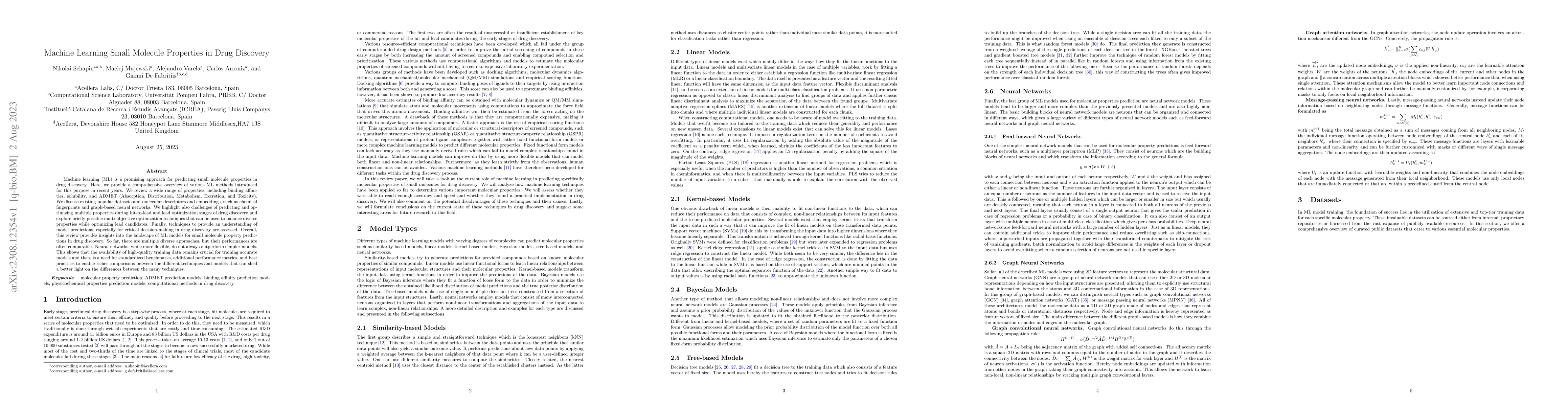 Thumbnail for Machine Learning Small Molecule Properties in Drug Discovery