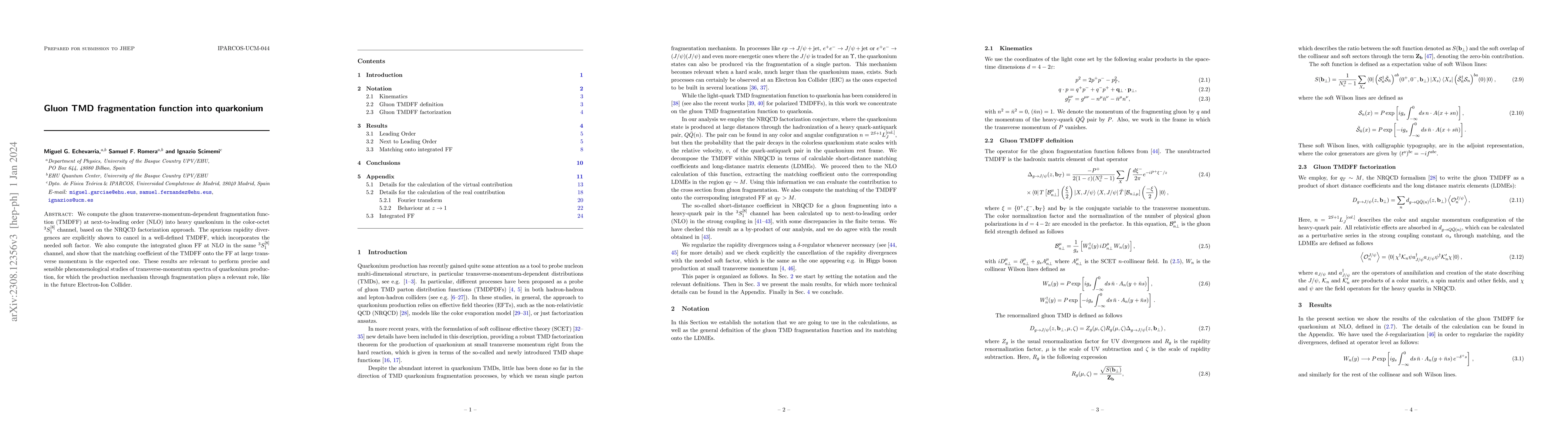 Thumbnail for Gluon TMD fragmentation function into quarkonium