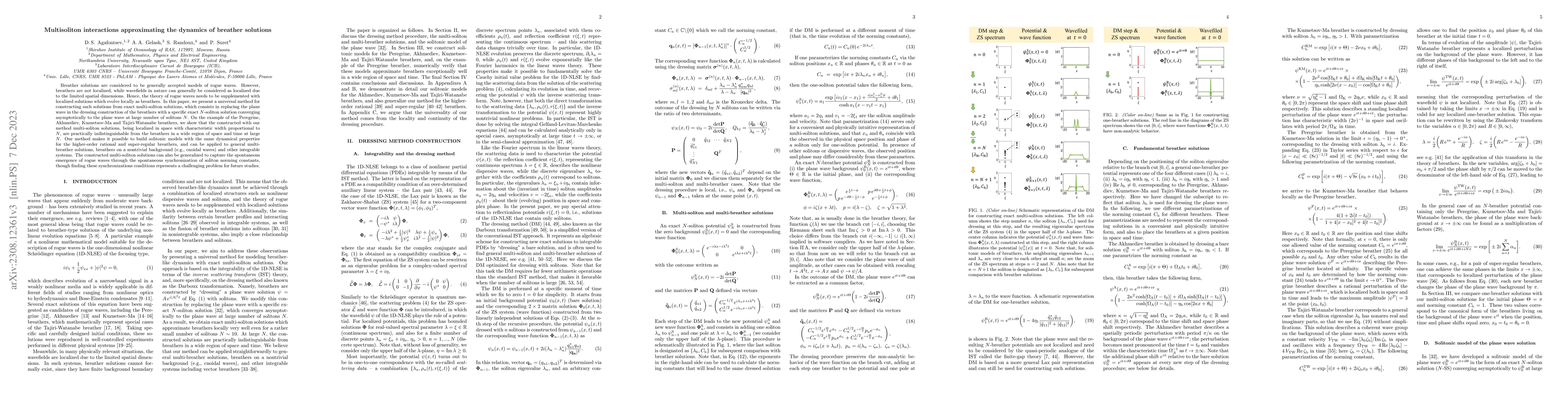 Thumbnail for Multisoliton interactions approximating the dynamics of breather
  solutions