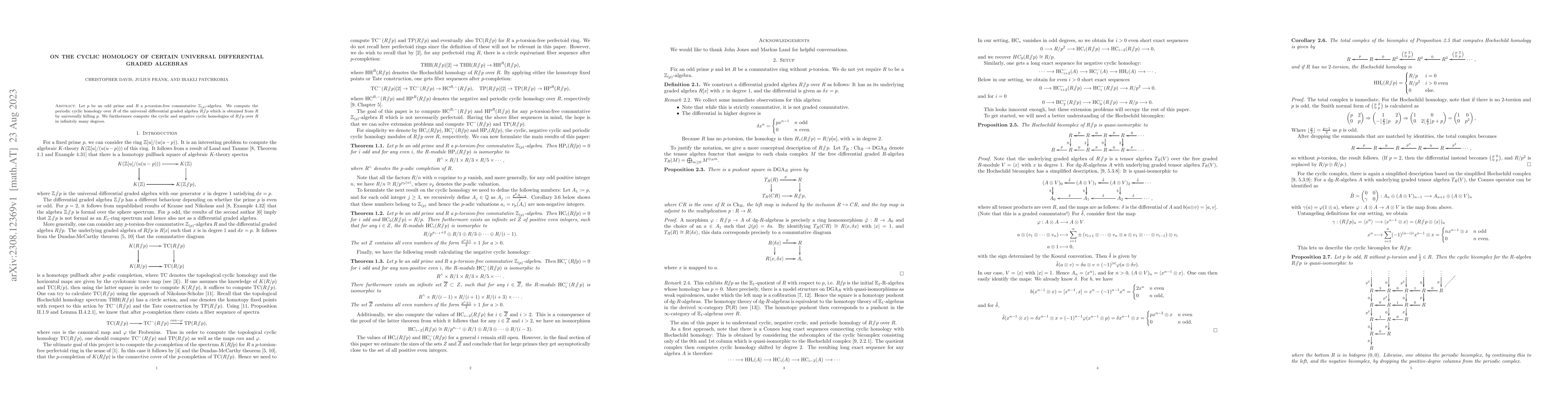 Thumbnail for On the cyclic homology of certain universal differential graded algebras