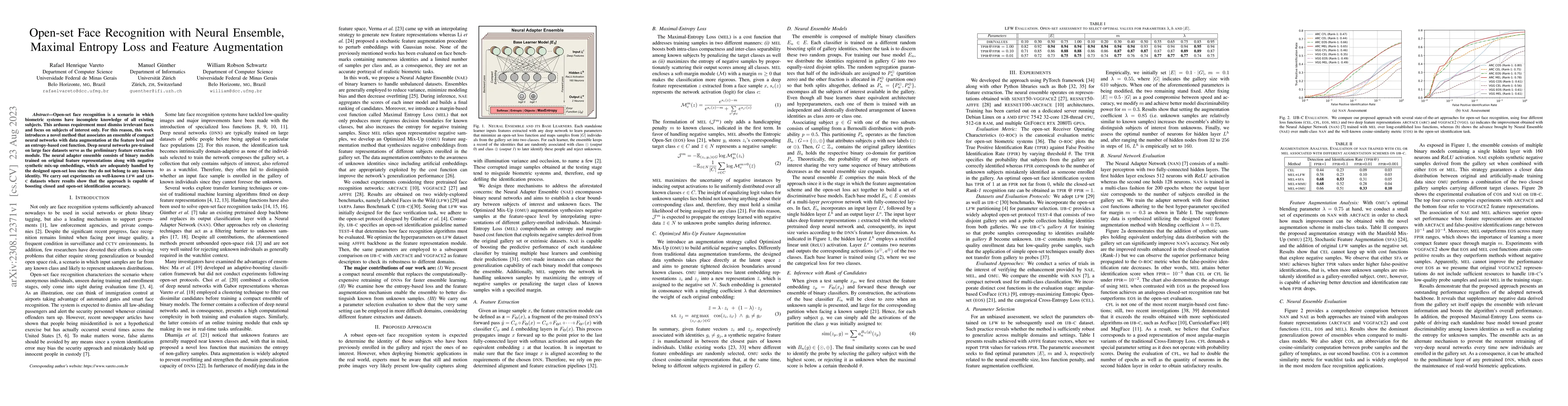 Thumbnail for Open-set Face Recognition with Neural Ensemble, Maximal Entropy Loss and
  Feature Augmentation