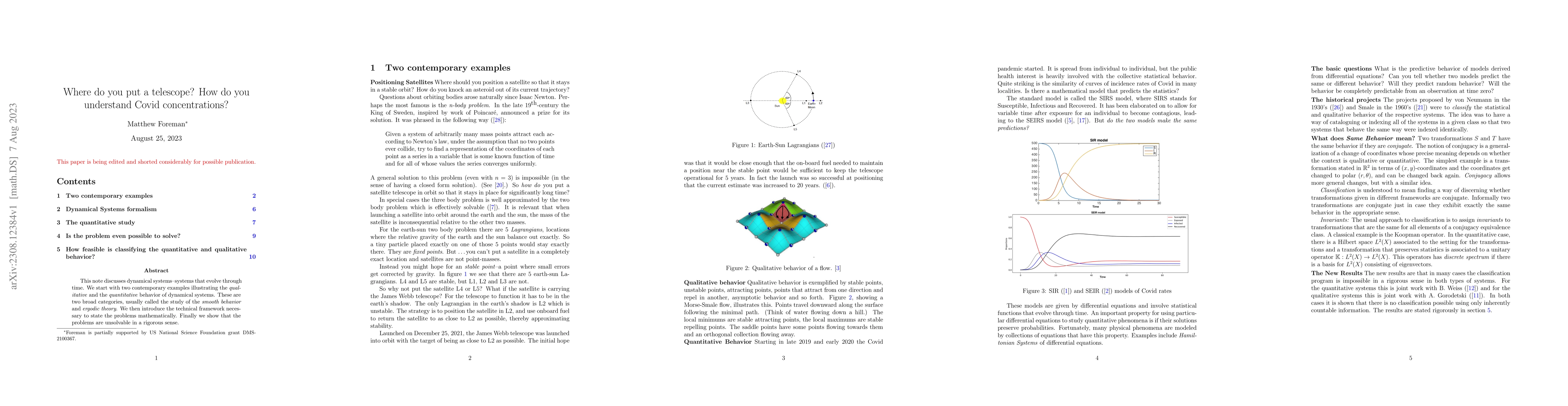 Thumbnail for Where do you put a telescope? How do you understand Covid
  concentrations?