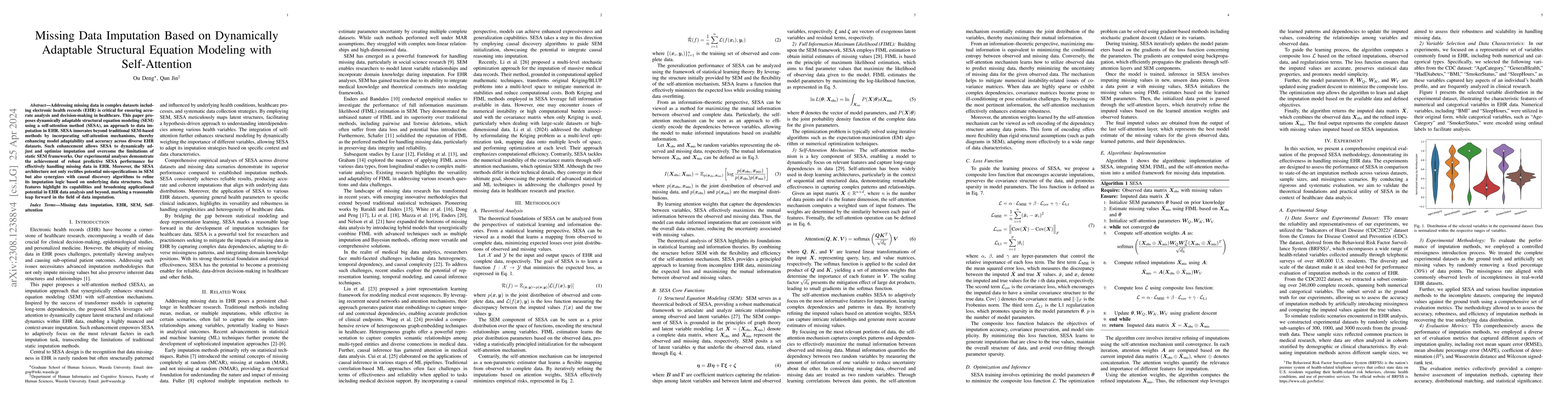 Thumbnail for Missing Data Imputation Based on Dynamically Adaptable Structural
  Equation Modeling with Self-Attention