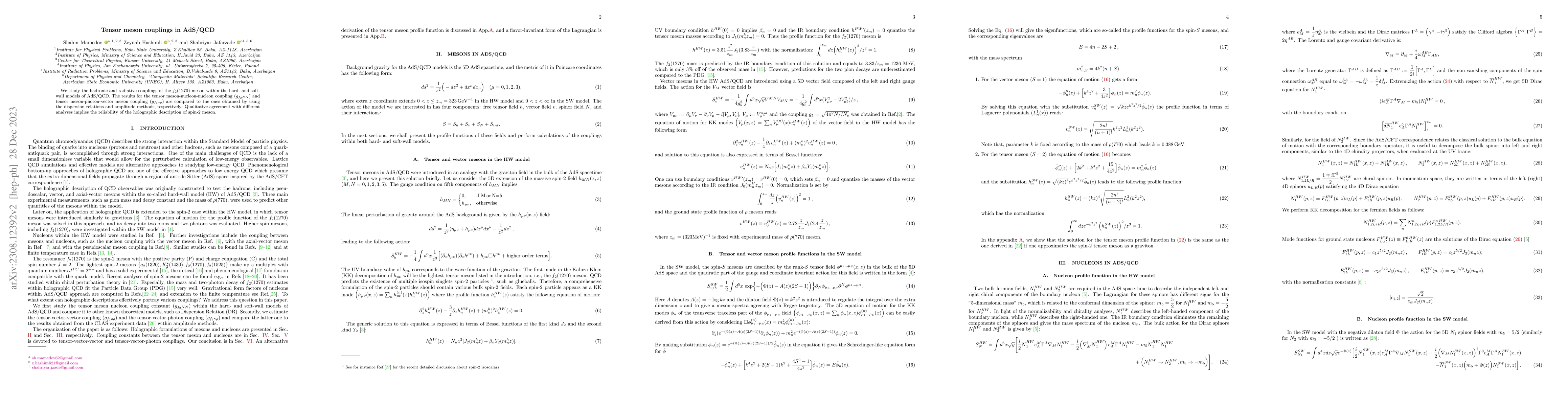Thumbnail for Tensor meson couplings in AdS/QCD