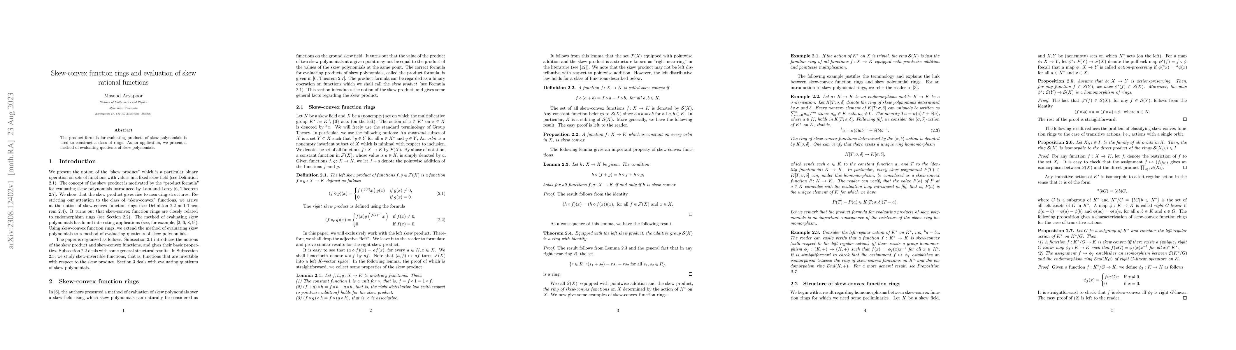 Thumbnail for Skew-convex function rings and evaluation of skew rational functions