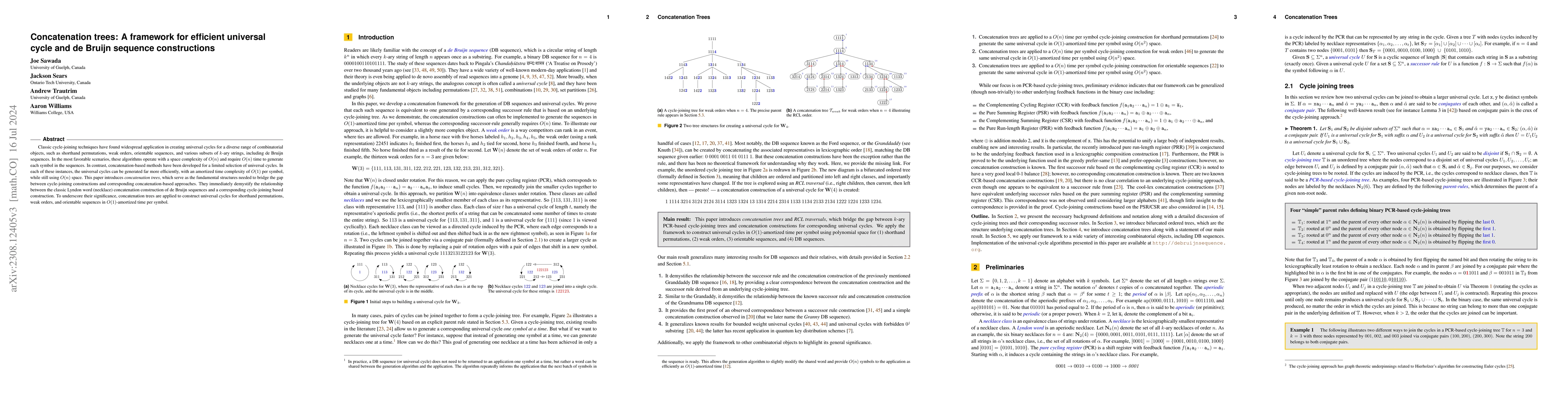 Thumbnail for Concatenation trees: A framework for efficient universal cycle and de
  Bruijn sequence constructions