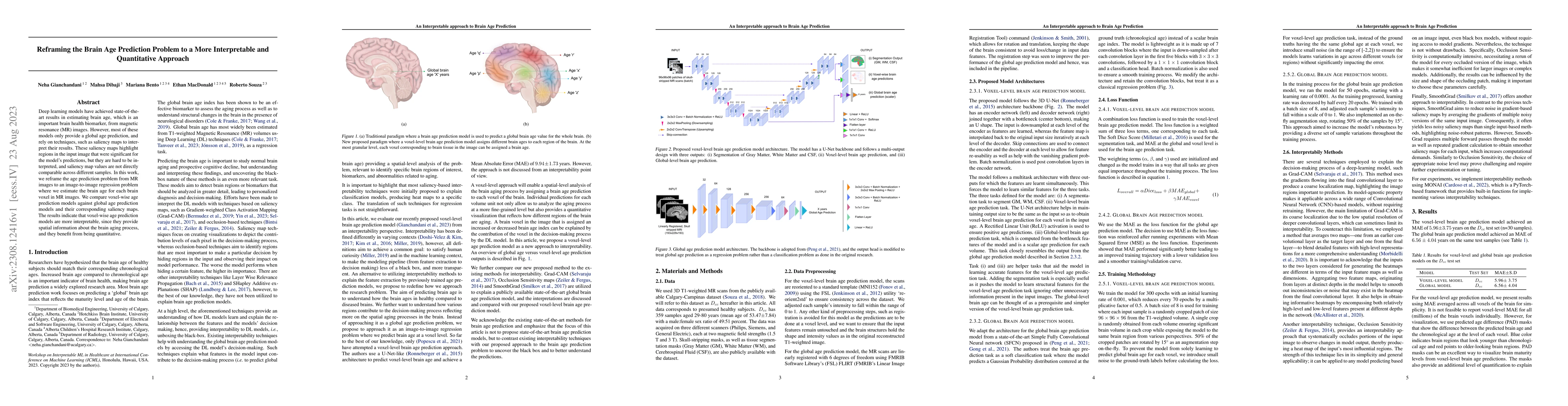 Thumbnail for Reframing the Brain Age Prediction Problem to a More Interpretable and
  Quantitative Approach