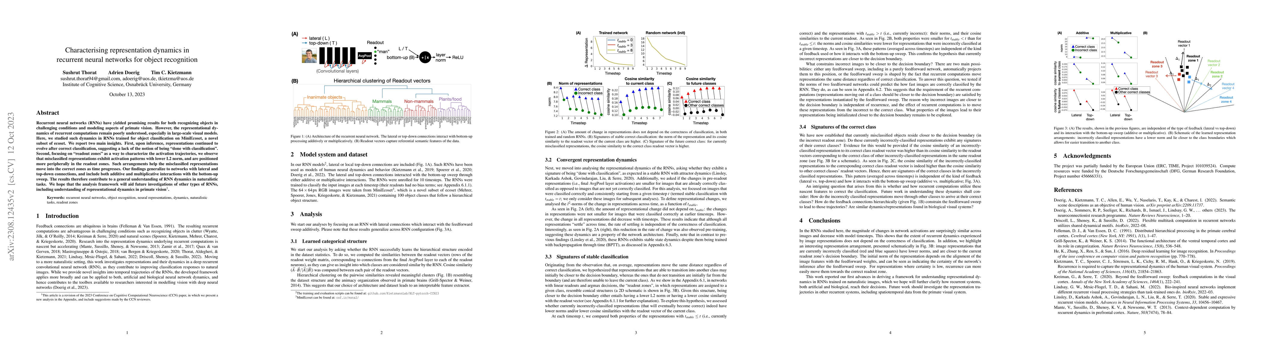 Thumbnail for Characterising representation dynamics in recurrent neural networks for
  object recognition