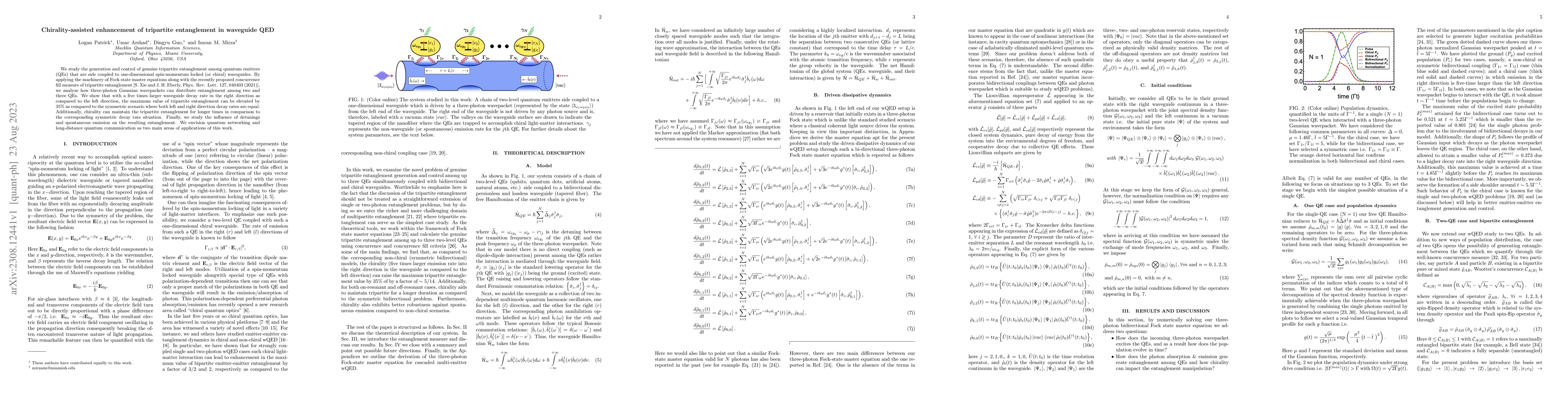 Thumbnail for Chirality-assisted enhancement of tripartite entanglement in waveguide
  QED