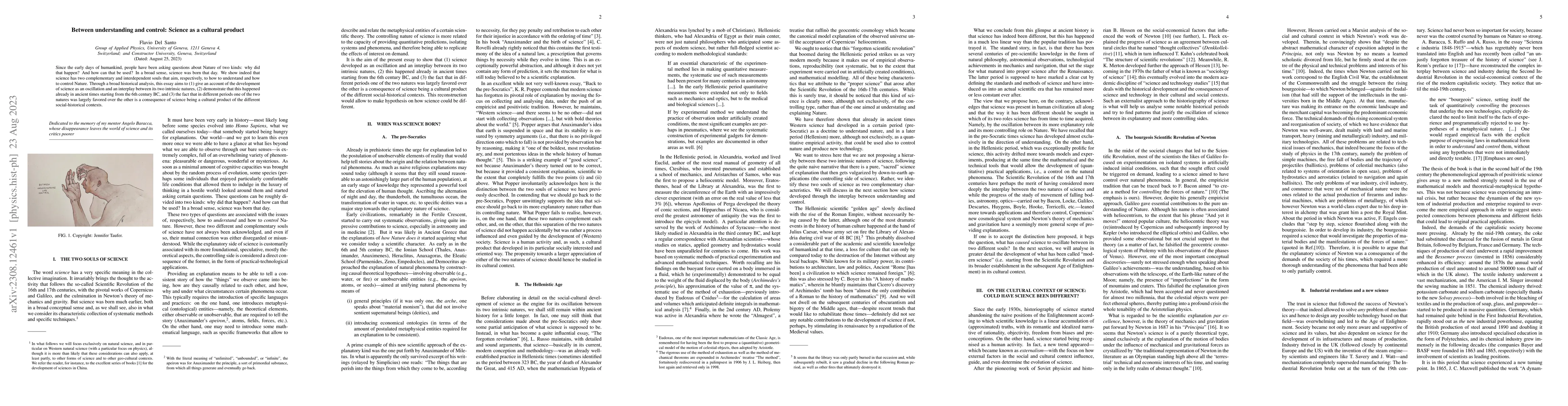 Thumbnail for Between understanding and control: Science as a cultural product