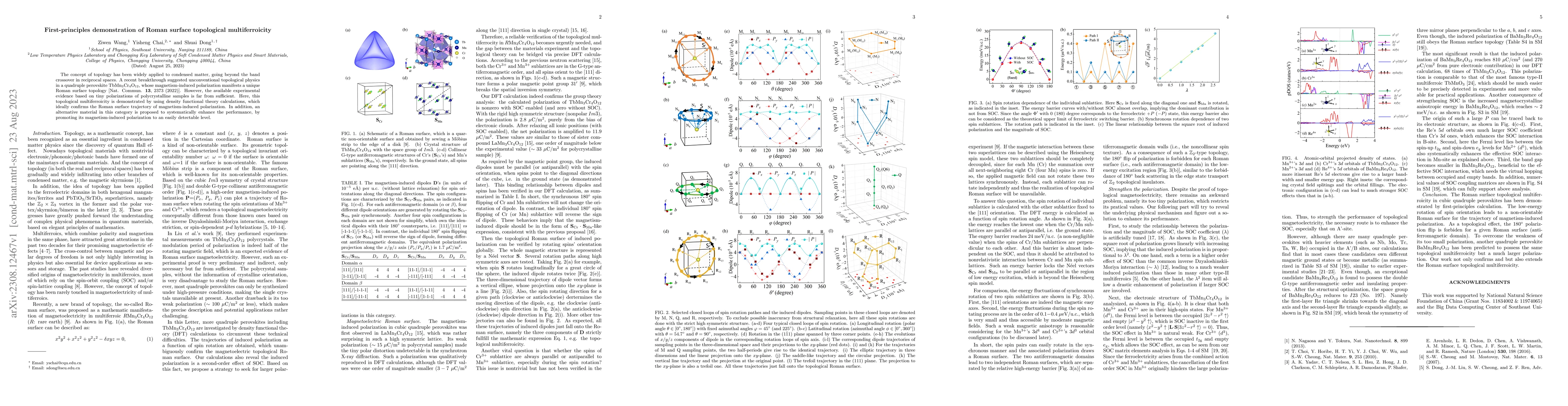 Thumbnail for First-principles demonstration of Roman surface topological
  multiferroicity