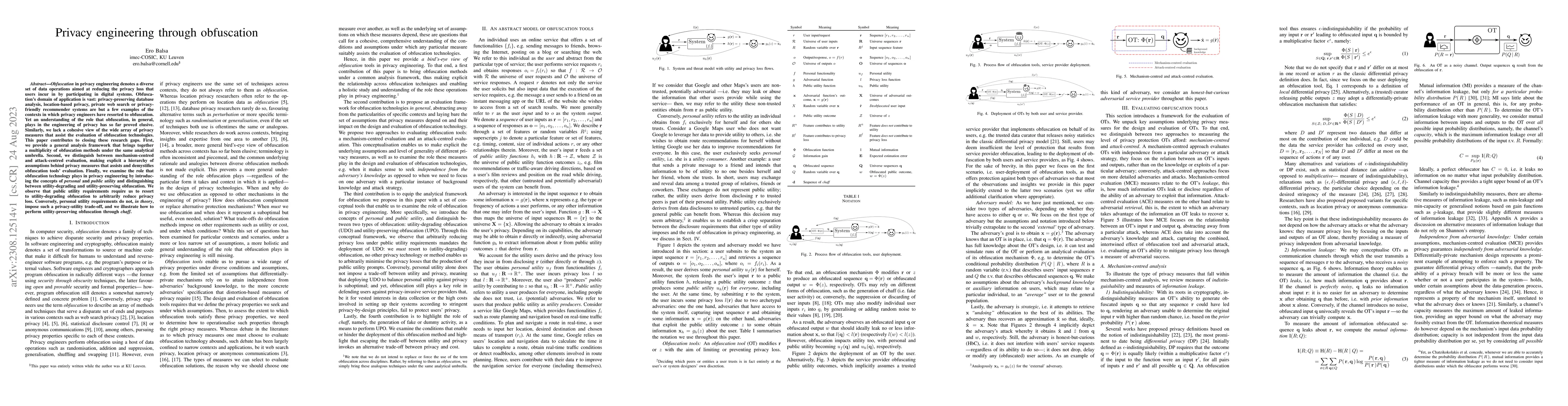 Thumbnail for Privacy engineering through obfuscation